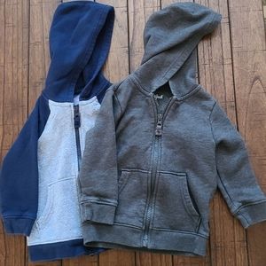 Cat & Jack Toddler Hoodies, Blue and Gray, 18 Months